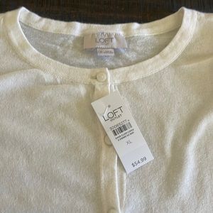 NWT LOFT CREAM CARDIGAN SZ XL